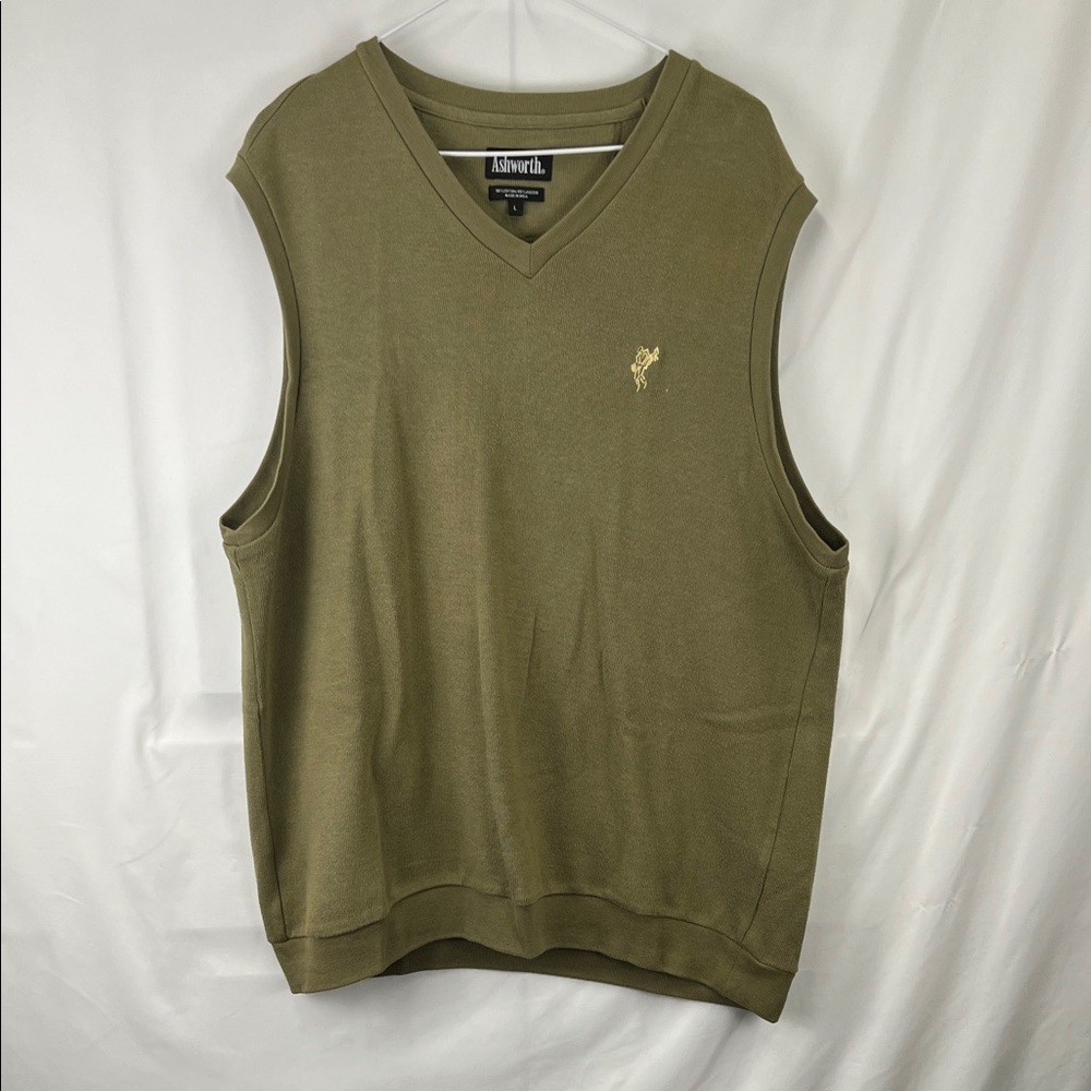 Ashworth - Men’s Sweater Vest - Golf - Olive Green - Size Large